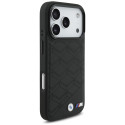 BMW kožené pouzdro M Shape Logo MagSafe pro iPhone 17 Pro – černé