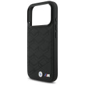 BMW kožené pouzdro M Shape Logo MagSafe pro iPhone 17 Pro – černé