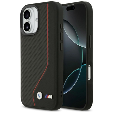 BMW pouzdro M Carbon Line & Logo MagSafe pro iPhone 17 – červené