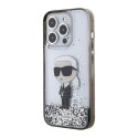Kryt Karl Lagerfeld IKONIK Liquid Glitter iPhone 15 Pro – transparen