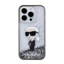 Kryt Karl Lagerfeld IKONIK Liquid Glitter iPhone 15 Pro – transparen