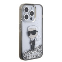 Kryt Karl Lagerfeld IKONIK Liquid Glitter iPhone 15 Pro – transparen