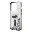 Kryt Karl Lagerfeld IKONIK Liquid Glitter iPhone 15 Pro – transparen