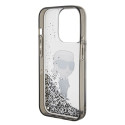 Kryt Karl Lagerfeld IKONIK Liquid Glitter iPhone 15 Pro – transparen