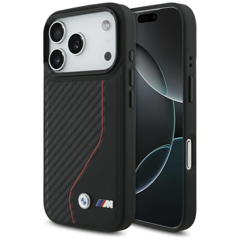 BMW MagSafe pouzdro M Carbon Line & Logo pro iPhone 17 Pro – červené