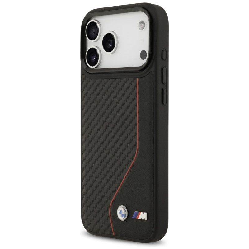 BMW pouzdro M Carbon Line a Logo MagSafe pro iPhone 17 Pro Max – červené