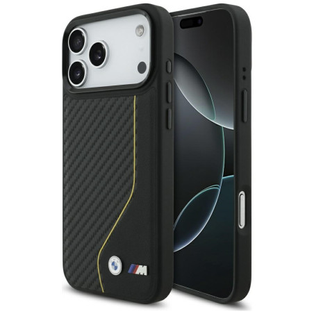 BMW pouzdro M Carbon Line & Logo MagSafe pro iPhone 17 Pro Max – žluté