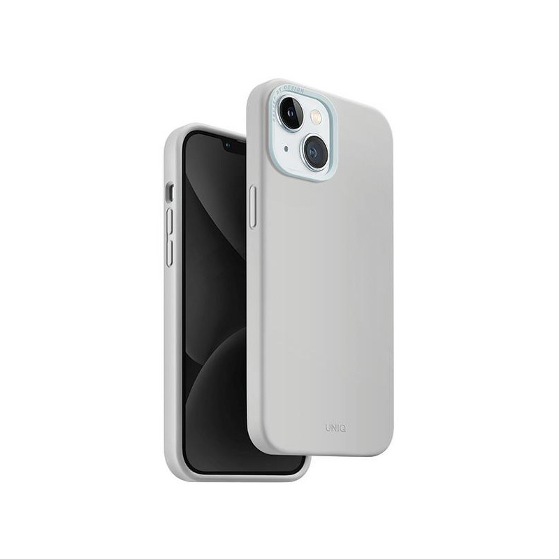 Kryt UNIQ LINO HUE Magclick pro iPhone 15 - světle šedá