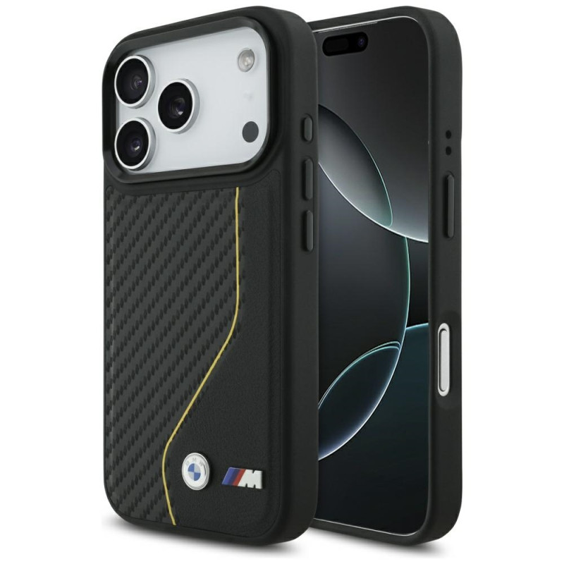BMW pouzdro M Carbon Line & Logo MagSafe pro iPhone 17 Pro – žluté