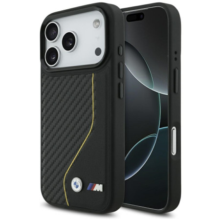 BMW pouzdro M Carbon Line & Logo MagSafe pro iPhone 17 Pro – žluté