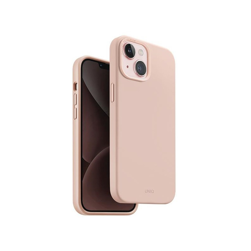 Pouzdro UNIQ Lino HUE Magclick Charging Case pro iPhone 15 - růžové