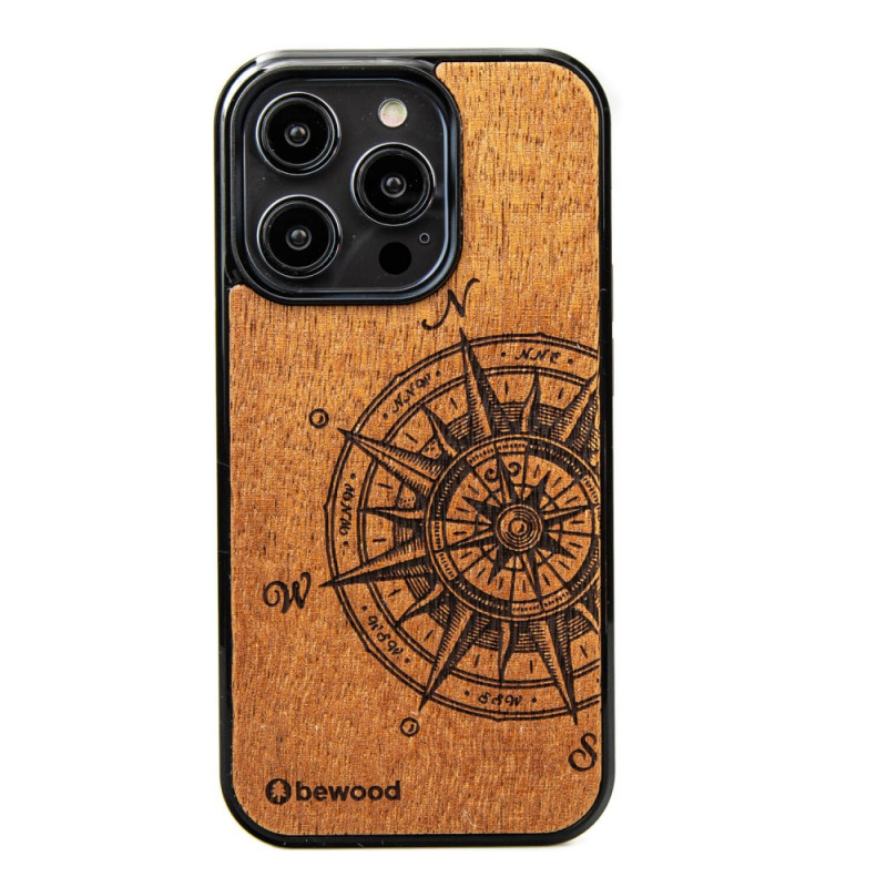 Pouzdro Bewood TRAVELER pro iPhone 15 Pro - merbau (dřevěná)