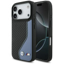 BMW kožené pouzdro M Carbon Logo MagSafe pro iPhone 17 Pro – modré