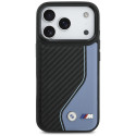 BMW kožené pouzdro M Carbon Logo MagSafe pro iPhone 17 Pro – modré