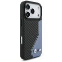 BMW kožené pouzdro M Carbon Logo MagSafe pro iPhone 17 Pro – modré