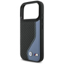 BMW kožené pouzdro M Carbon Logo MagSafe pro iPhone 17 Pro – modré
