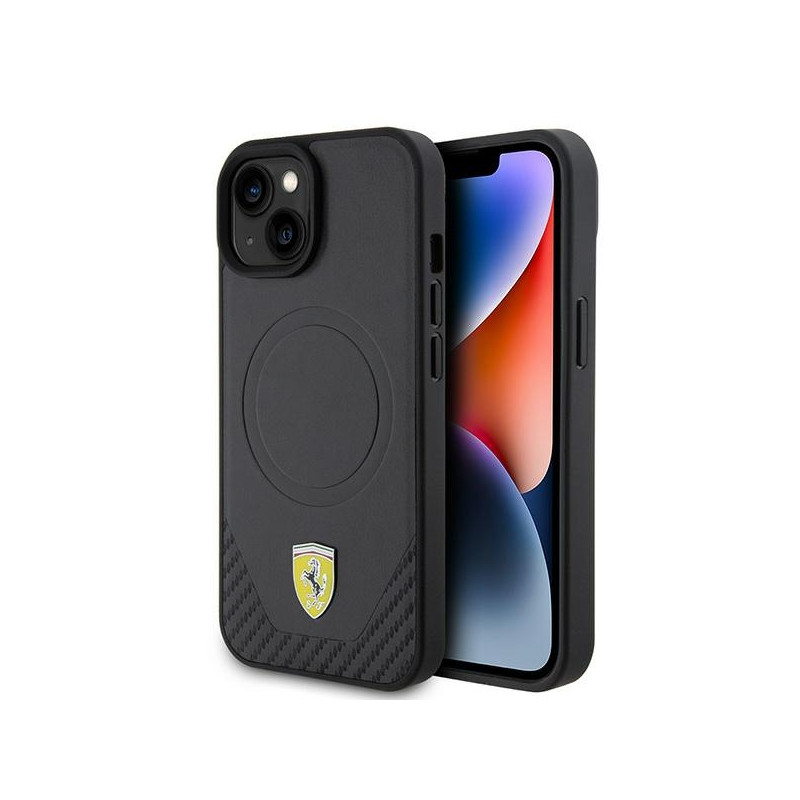 Kryt Ferrari FEHMP15SPTEK pro iPhone 15 - černá/černá