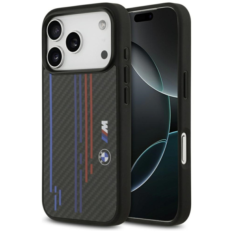 BMW pouzdro M Kevlar Lines & Logo MagSafe pro iPhone 17 Pro – černé