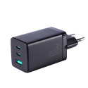 Joyroom GaN 65W rychlá nabíječka USB-A, 2x USB-C černá + USB-C - USB-C 100W kabel 1,2 m (TCG01)