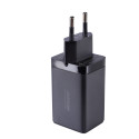 Joyroom GaN 65W rychlá nabíječka USB-A, 2x USB-C černá + USB-C - USB-C 100W kabel 1,2 m (TCG01)