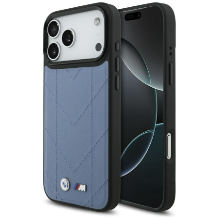 BMW pouzdro M Quilted Logo MagSafe pro iPhone 17 Pro Max – modré