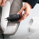 Joyroom GaN 65W rychlá nabíječka USB-A, 2x USB-C černá + USB-C - USB-C 100W kabel 1,2 m (TCG01)