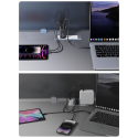Joyroom GaN 65W rychlá nabíječka USB-A, 2x USB-C černá + USB-C - USB-C 100W kabel 1,2 m (TCG01)