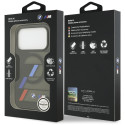BMW pouzdro M IML Metal Buttons Tricolor Lines MagSafe pro iPhone 17 Pro – černé