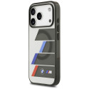 BMW pouzdro M IML Metal Buttons Tricolor Lines MagSafe pro iPhone 17 Pro Max – šedé