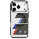 BMW pouzdro M IML Metal Buttons Tricolor Lines MagSafe pro iPhone 17 Pro Max – šedé
