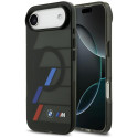 Pouzdro BMW M IML Metal Buttons Tricolor Lines MagSafe na iPhone Air - černé