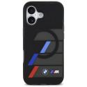 BMW M IML Metal Buttons Tricolor Lines pouzdro MagSafe na iPhone 17 - černé