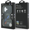 BMW M IML Metal Buttons Tricolor Lines pouzdro MagSafe na iPhone 17 - černé