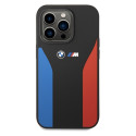 BMW Silikonové pouzdro Blue&Red Stripes M Collection na iPhone 15 Pro Max - černé