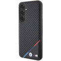 Pouzdro BMW Carbon Tricolor Line MagSafe na Samsung Galaxy S24+ - černé