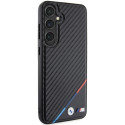 Pouzdro BMW Carbon Tricolor Line MagSafe na Samsung Galaxy S24+ - černé