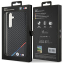 Pouzdro BMW Carbon Tricolor Line MagSafe na Samsung Galaxy S24+ - černé