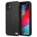 BMW M Collection PU Carbon Stripe pouzdro na iPhone 12 mini - černé