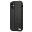 BMW M Collection PU Carbon Stripe pouzdro na iPhone 12 mini - černé