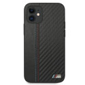 BMW M Collection PU Carbon Stripe pouzdro na iPhone 12 mini - černé