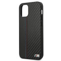 BMW M Collection PU Carbon Stripe pouzdro na iPhone 12 mini - černé