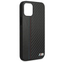 BMW M Collection PU Carbon Stripe pouzdro na iPhone 12 mini - černé
