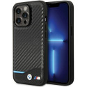BMW kožené pouzdro Leather Carbon pro iPhone 13 Pro / 13 – černé