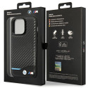 BMW kožené pouzdro Leather Carbon pro iPhone 13 Pro Max – černé