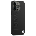 BMW kožené pouzdro Leather Stamp pro iPhone 14 Pro – černé