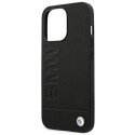 BMW kožené pouzdro Leather Stamp pro iPhone 14 Pro – černé