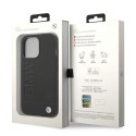 BMW kožené pouzdro Leather Stamp pro iPhone 14 Pro – černé