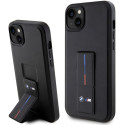 BMW pouzdro Grip Stand Hot Stamp pro iPhone 14 Plus / 15 Plus – černé