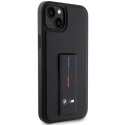 BMW pouzdro Grip Stand Hot Stamp pro iPhone 14 Plus / 15 Plus – černé