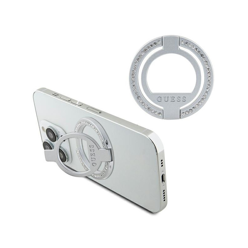 Guess MagSafe Ring Rhinestone holder - silver
